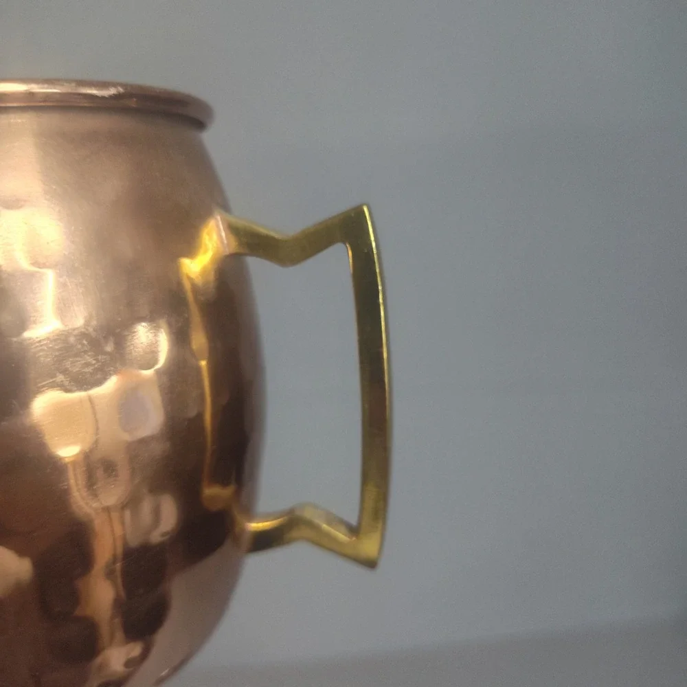 Pier‎ 1 Imports Hammered Copper Moscow Mule Mugs Set of 2 Stainless Steel Inter